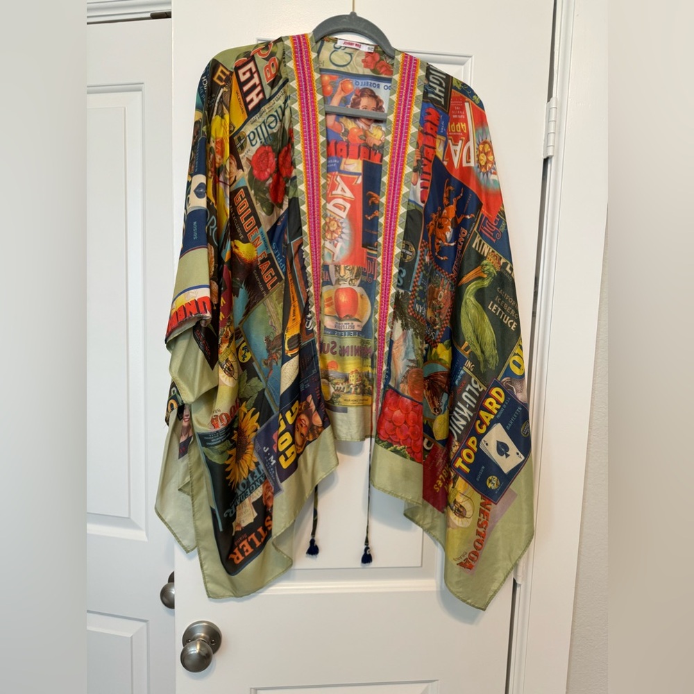 Johnny Was Crate Shay Multicolored Silk Kimono View 2